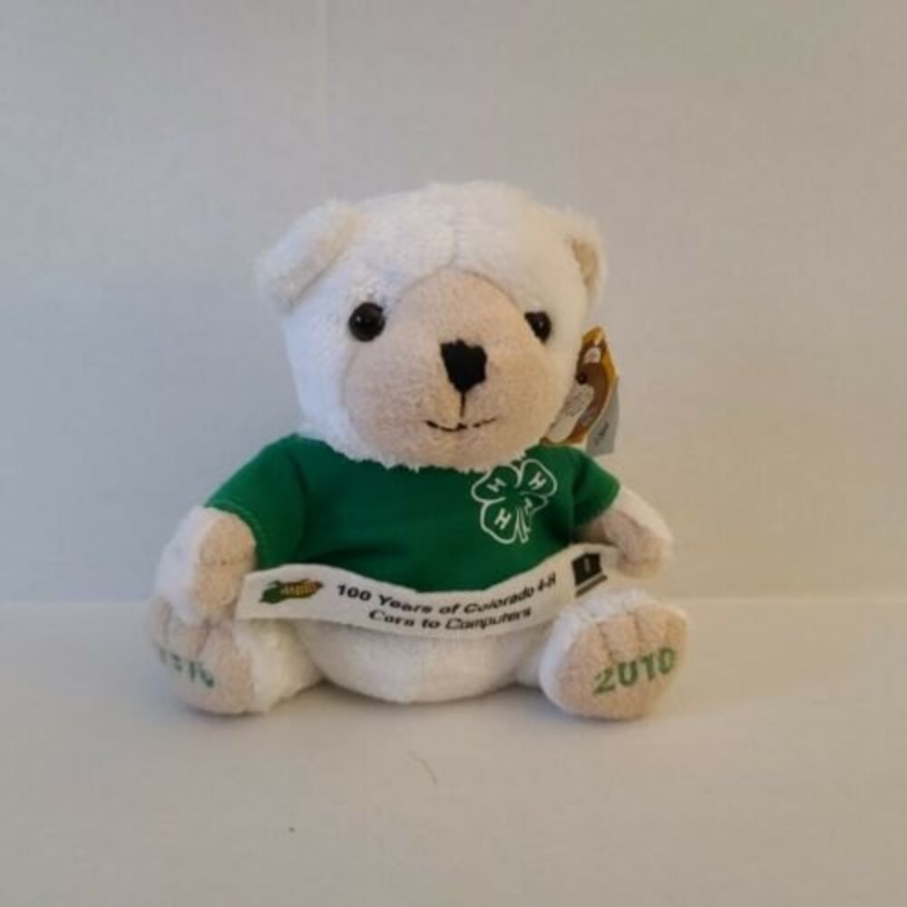 4-H Colorado Commemorative White Plush Bear 2010 Logan